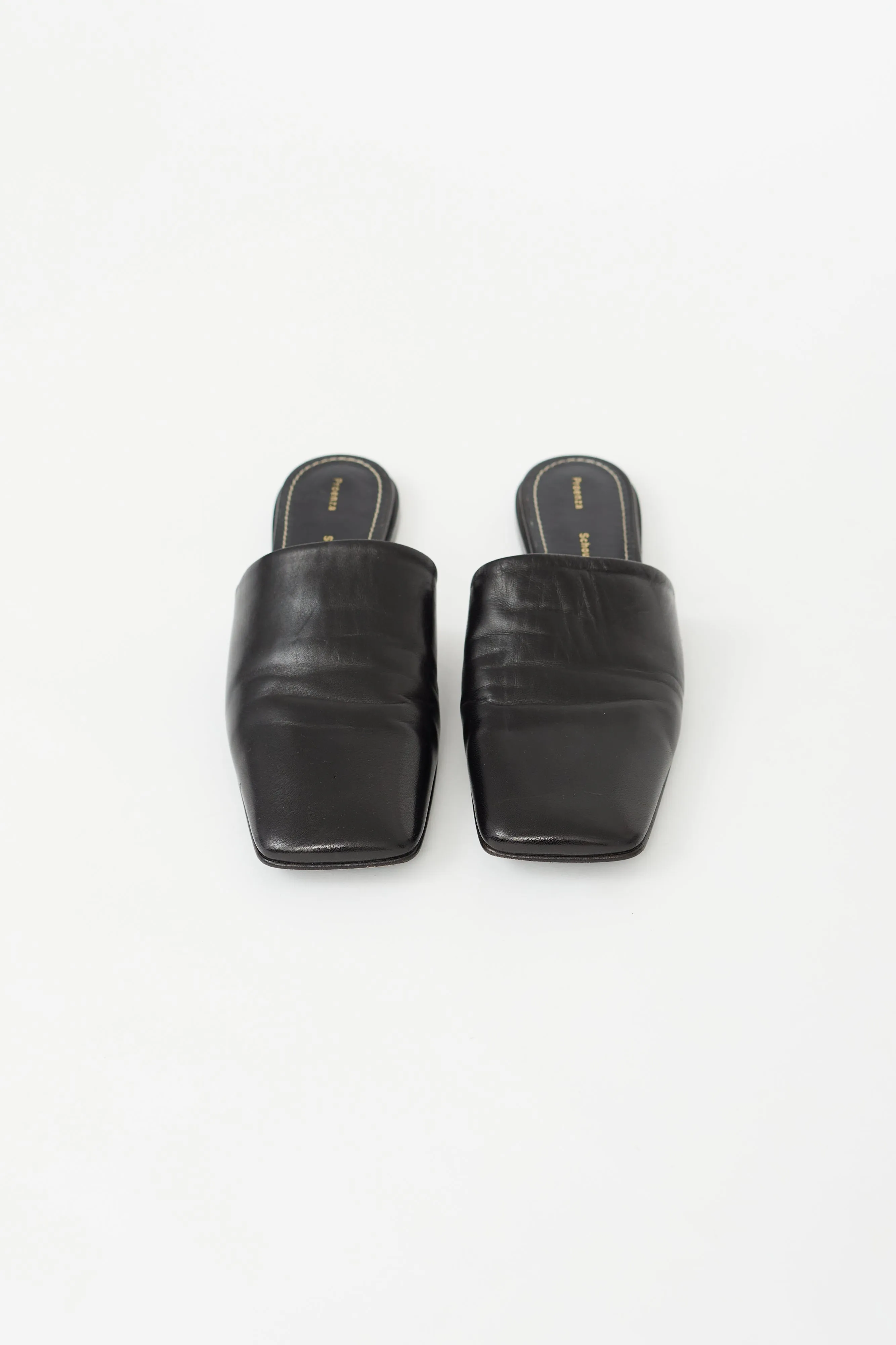 Black Square Toe Mule