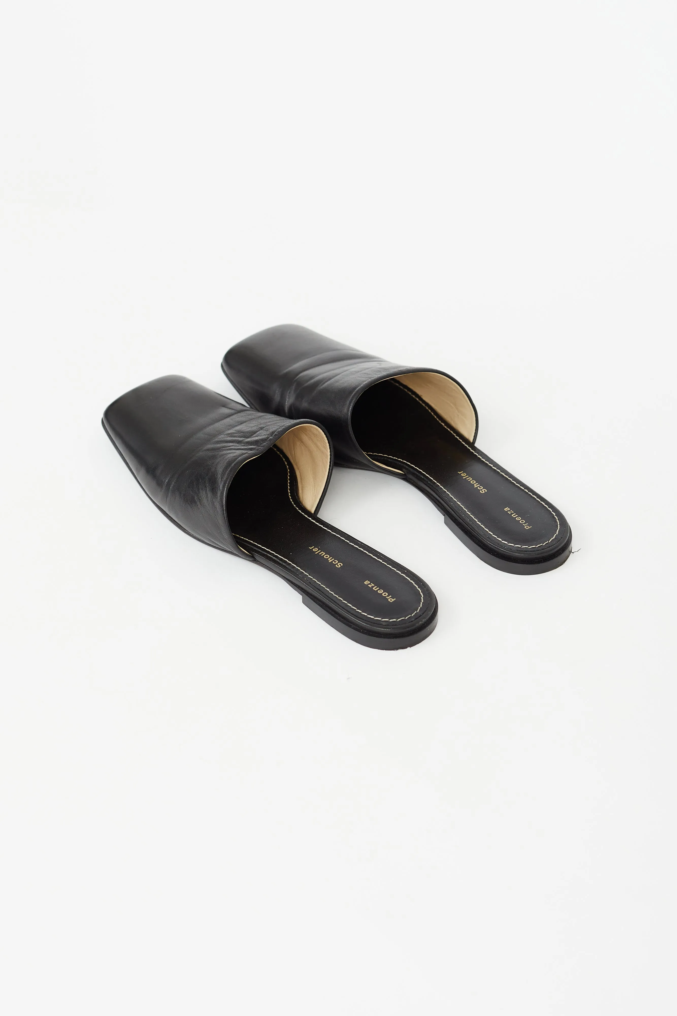 Black Square Toe Mule
