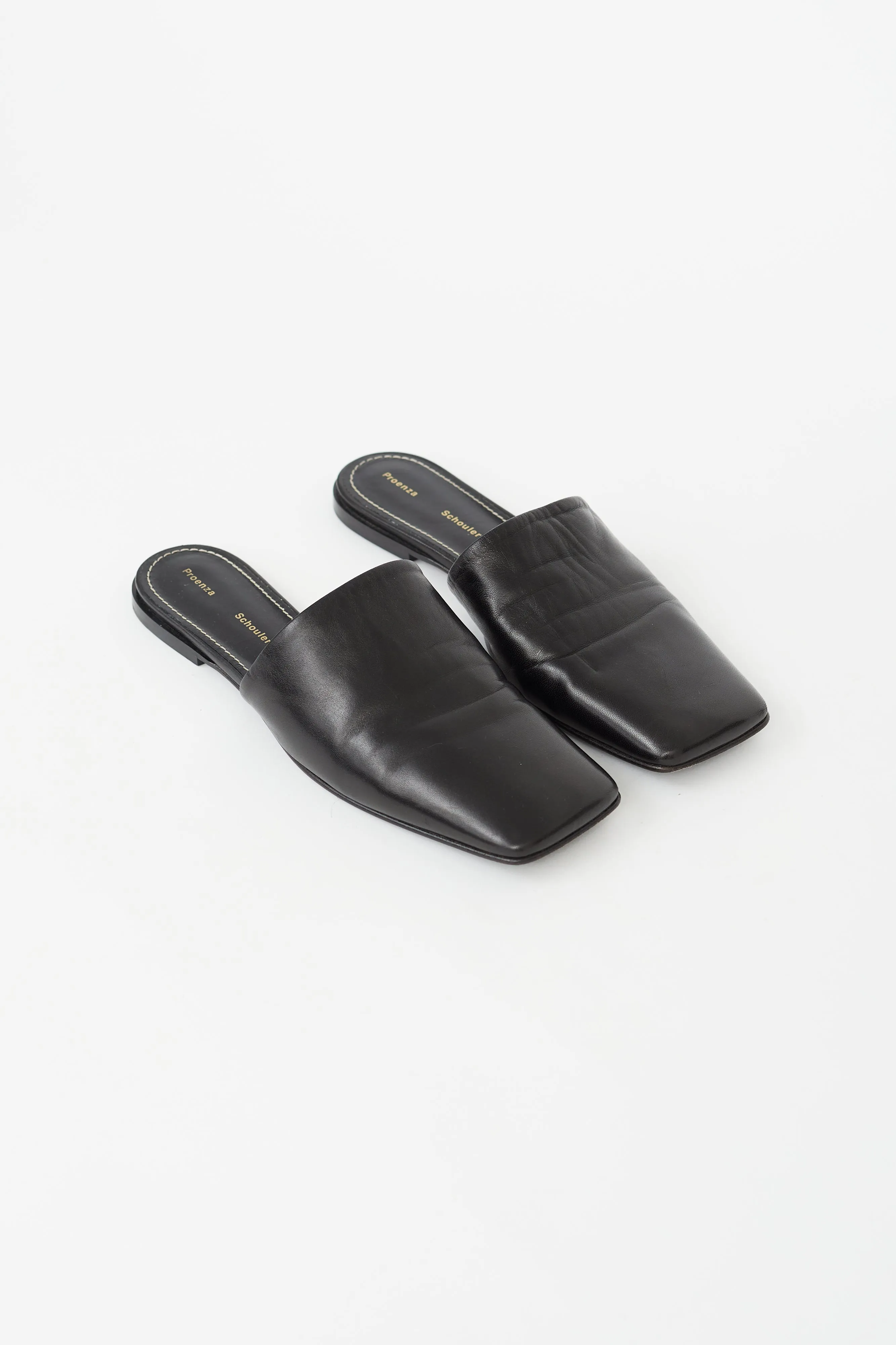 Black Square Toe Mule