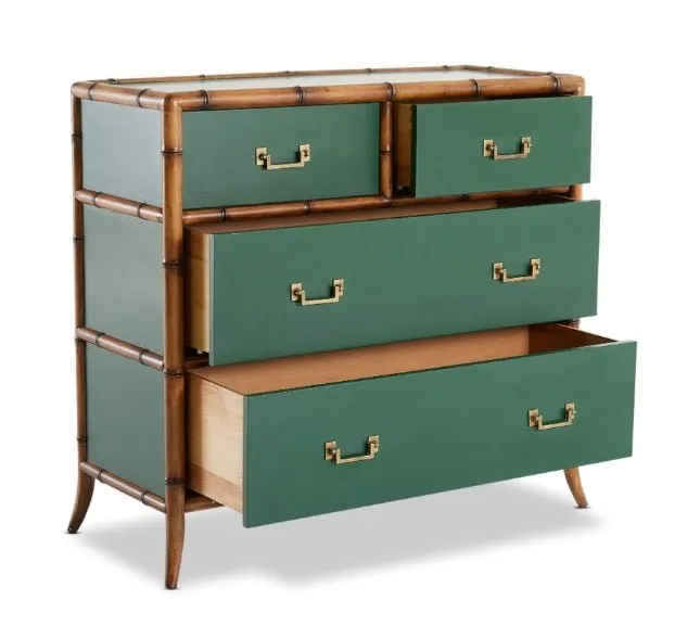 Bordeaux 4 Drawer Tallboy - Green