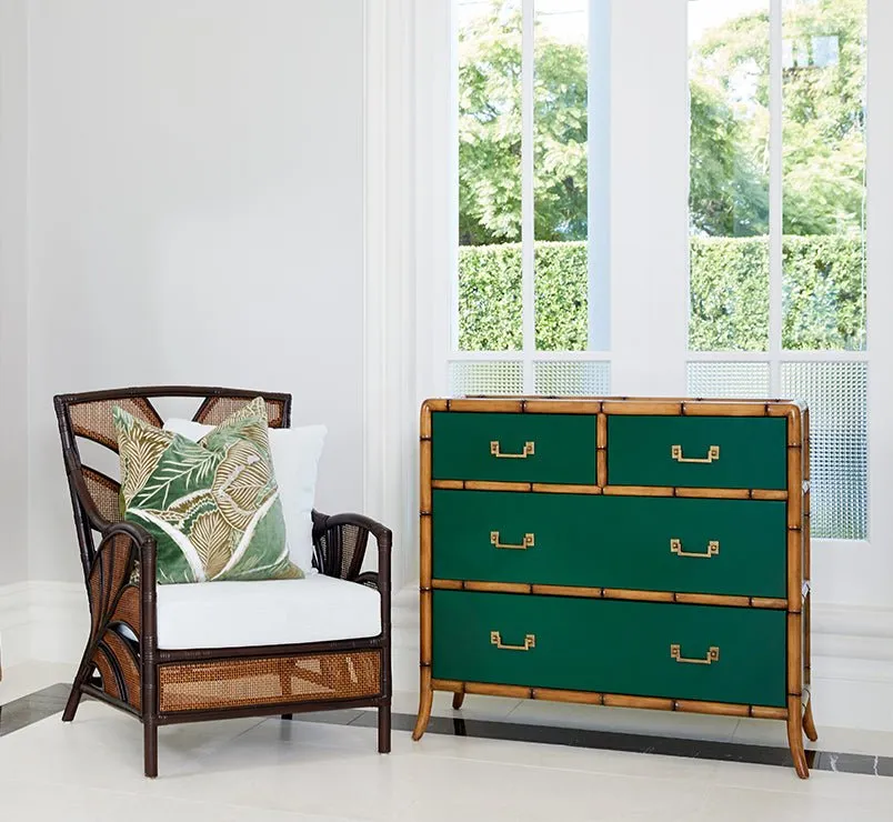 Bordeaux 4 Drawer Tallboy - Green