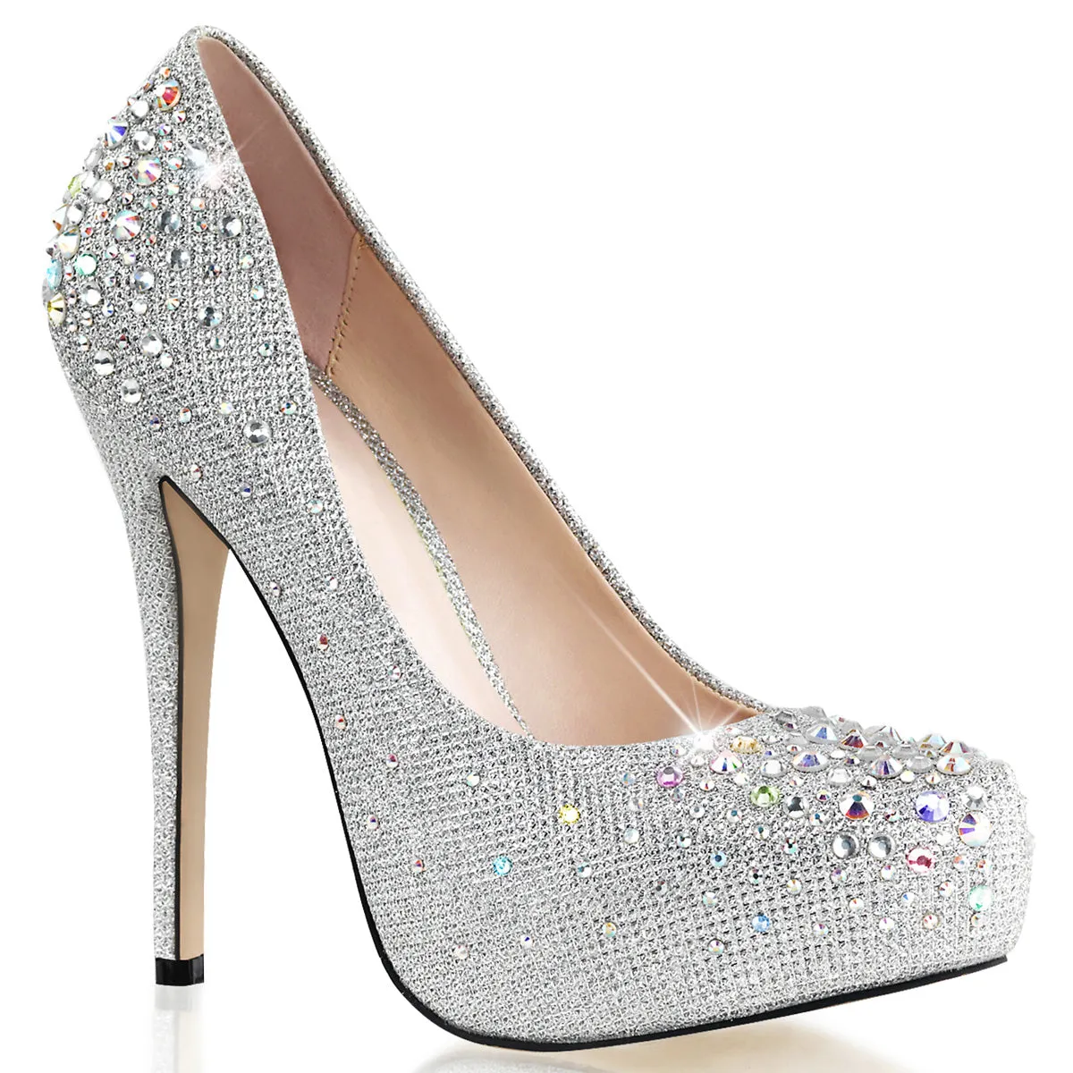 DESTINY-06R Fabulicious 5" Destiny Silver Glitter Sexy Shoes (High Heels)