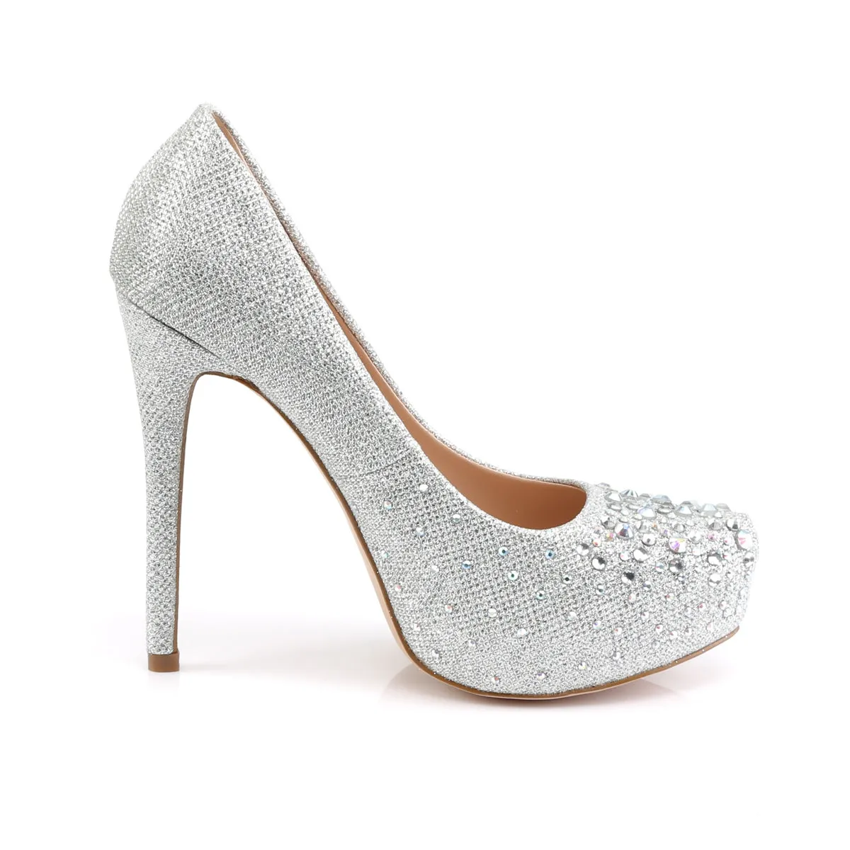 DESTINY-06R Fabulicious 5" Destiny Silver Glitter Sexy Shoes (High Heels)