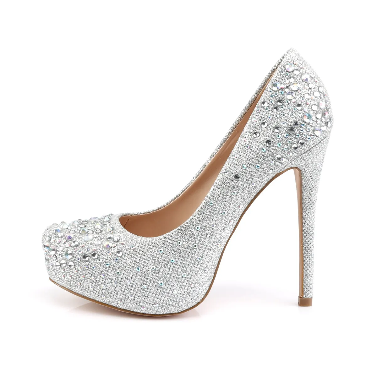 DESTINY-06R Fabulicious 5" Destiny Silver Glitter Sexy Shoes (High Heels)