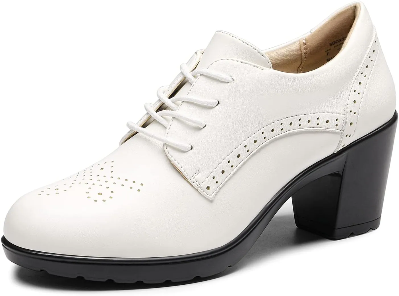 DREAM PAIRS Women's Heels Pointed Toe High Chunky Oxfords Shoes