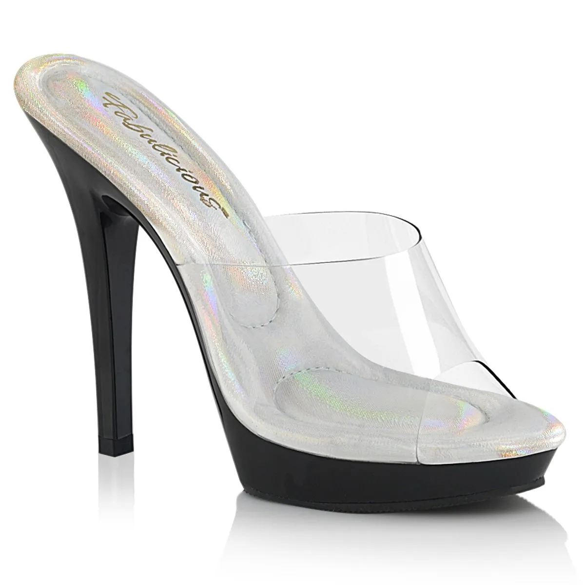 Fabulicious Lip 101 Womens 5 Inch Heel, Bikini Posing Competition Slip-On Mules