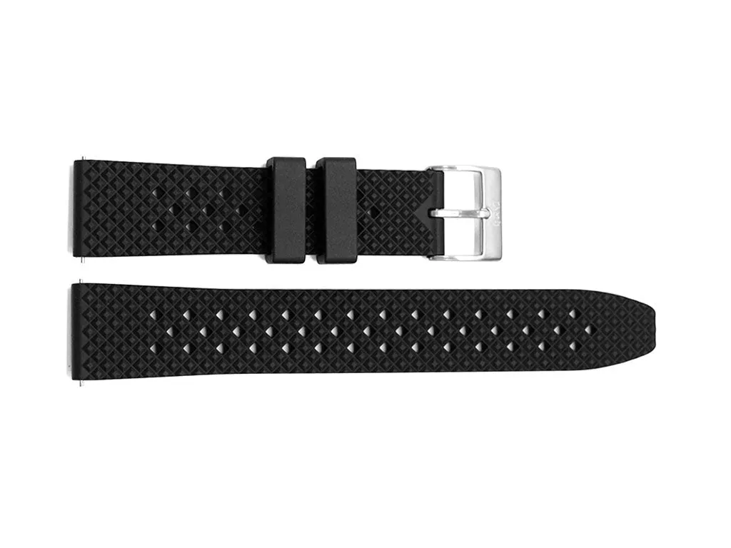 Hitori Black Perforated Rubber Strap