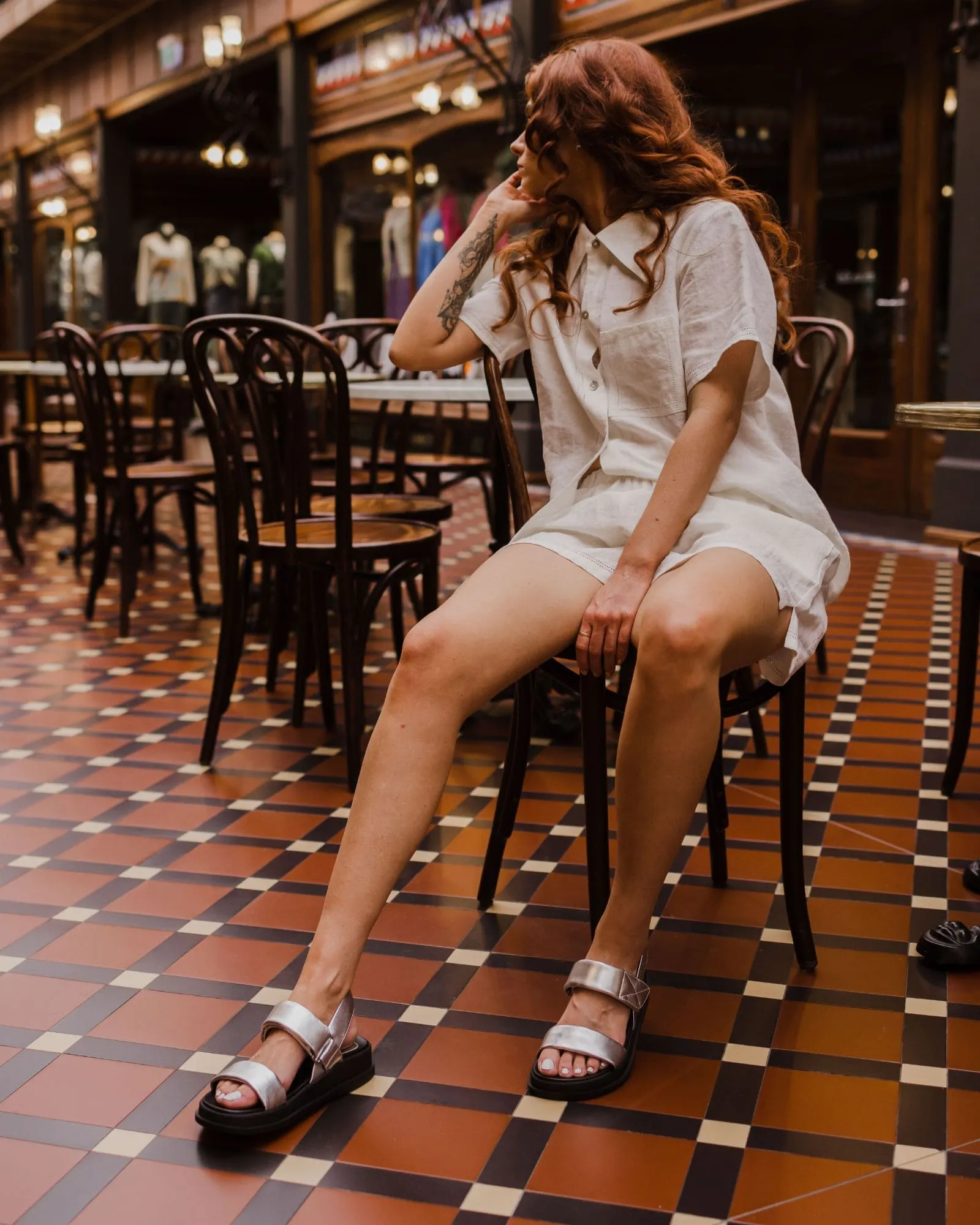 IMAGE SANDALS SILVER LEATHER