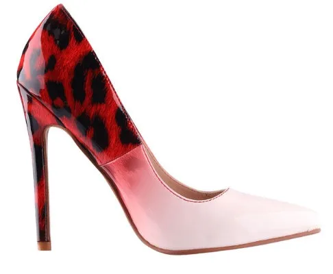 Jean  Spitzen High Heels mit Leopardenmuster