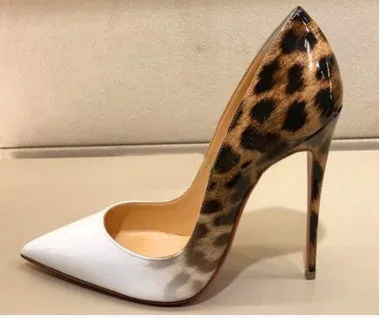 Jean  Spitzen High Heels mit Leopardenmuster