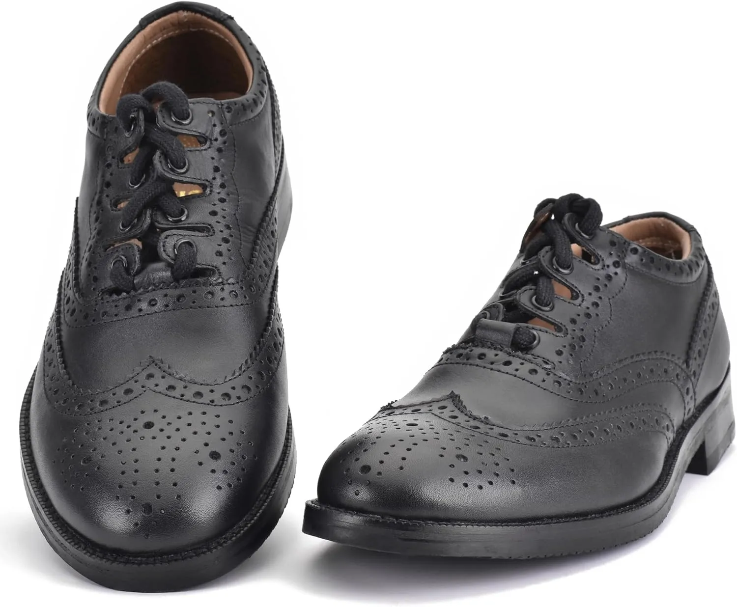 Leather Ghillie Brogue Kilt Shoes Traditional Scottish Piper and Highland Outfit Wedding Shoes Featuring Extra Long Laces & Leather Tassels - Sizes UK 12 Style - Comfort Piper Color  Black