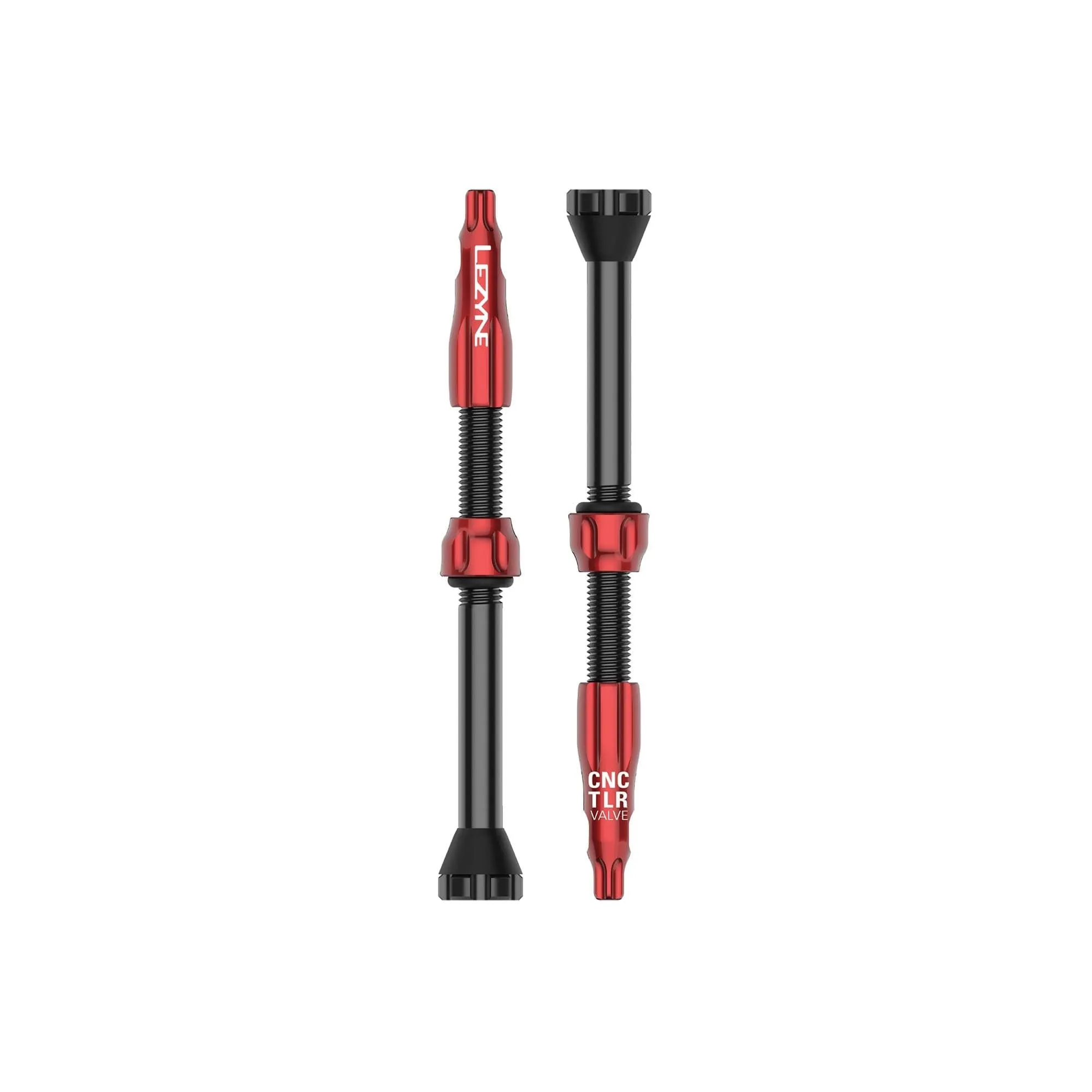 Lezyne CNC TLR Valves (Pair) 60mm  Red