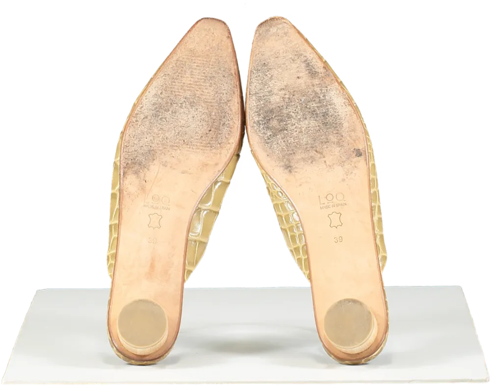 LoQ Brown Carmen Crocodile Effect Mules UK 6 EU 39 