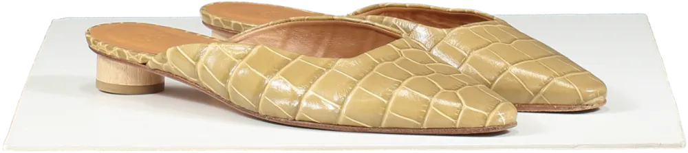 LoQ Brown Carmen Crocodile Effect Mules UK 6 EU 39 