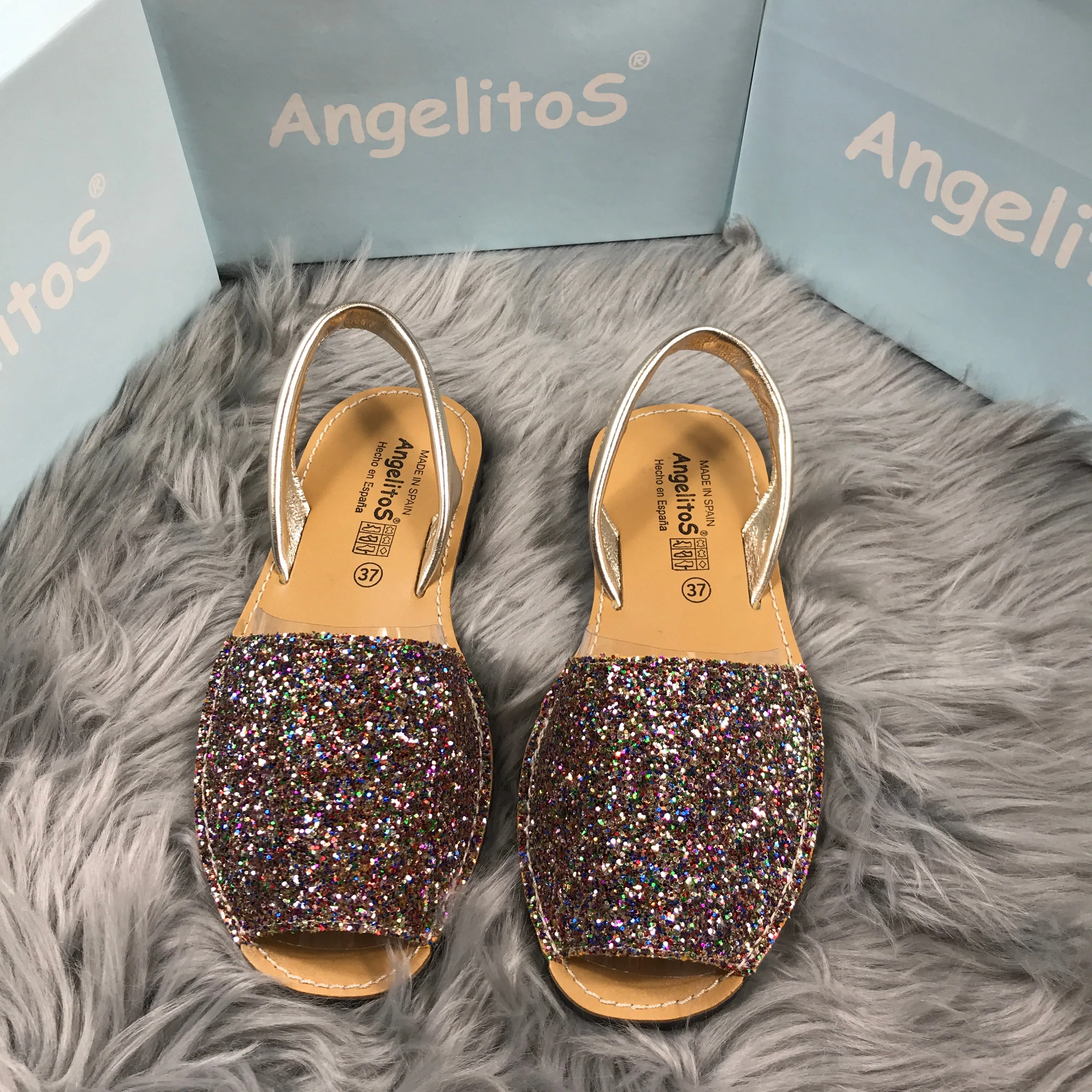 Multi Glitter Spanish Slingback Sandals