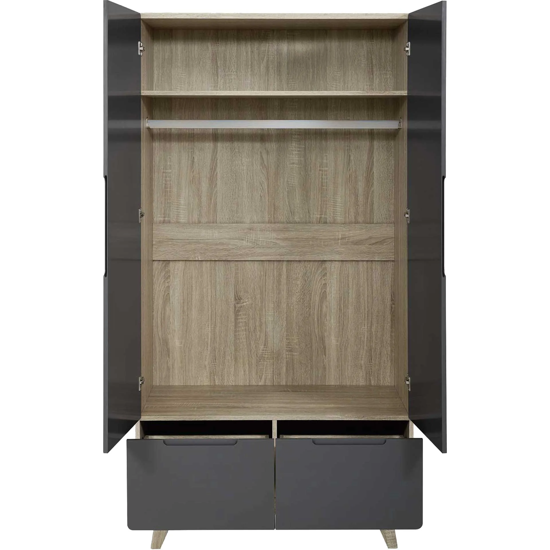 Orion Wood Wardrobe Cabinet Natural Gray