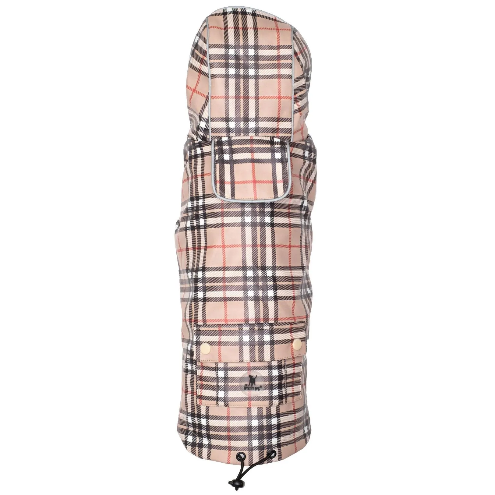 Plaid Dog Raincoat - The Worthy Dog Tan Plaid London Raincoat
