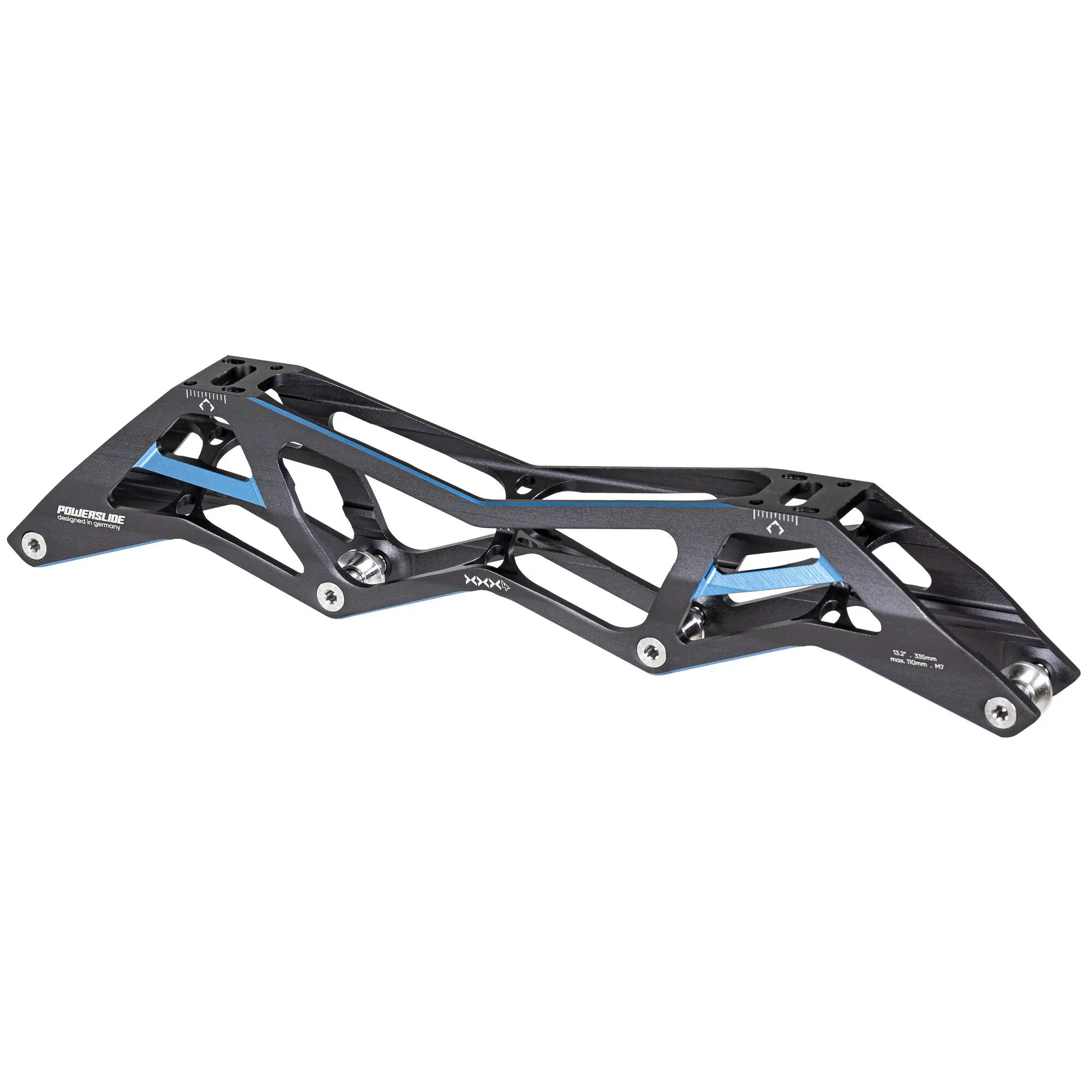 Powerslide Triple X - Inline Speed Frame - 4x110 (Titanium Blue)