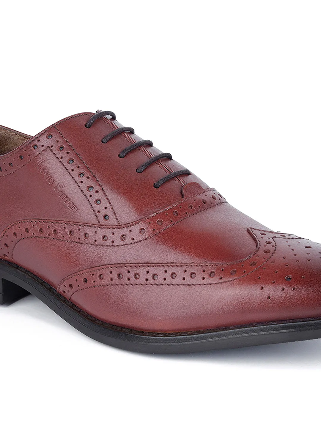 Rosewood Egyptian Crust Leather Wingtip Brogue Shoes