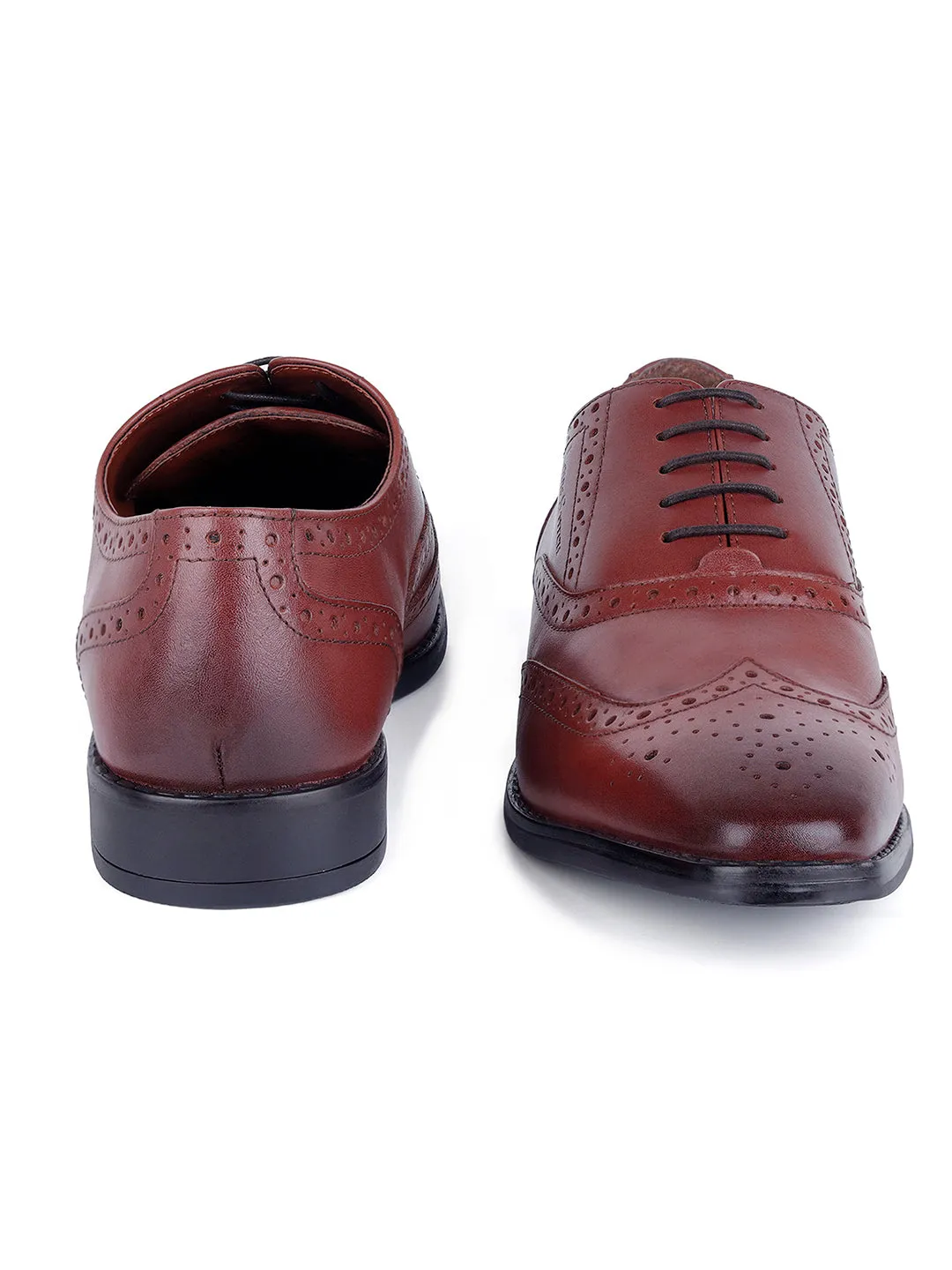 Rosewood Egyptian Crust Leather Wingtip Brogue Shoes