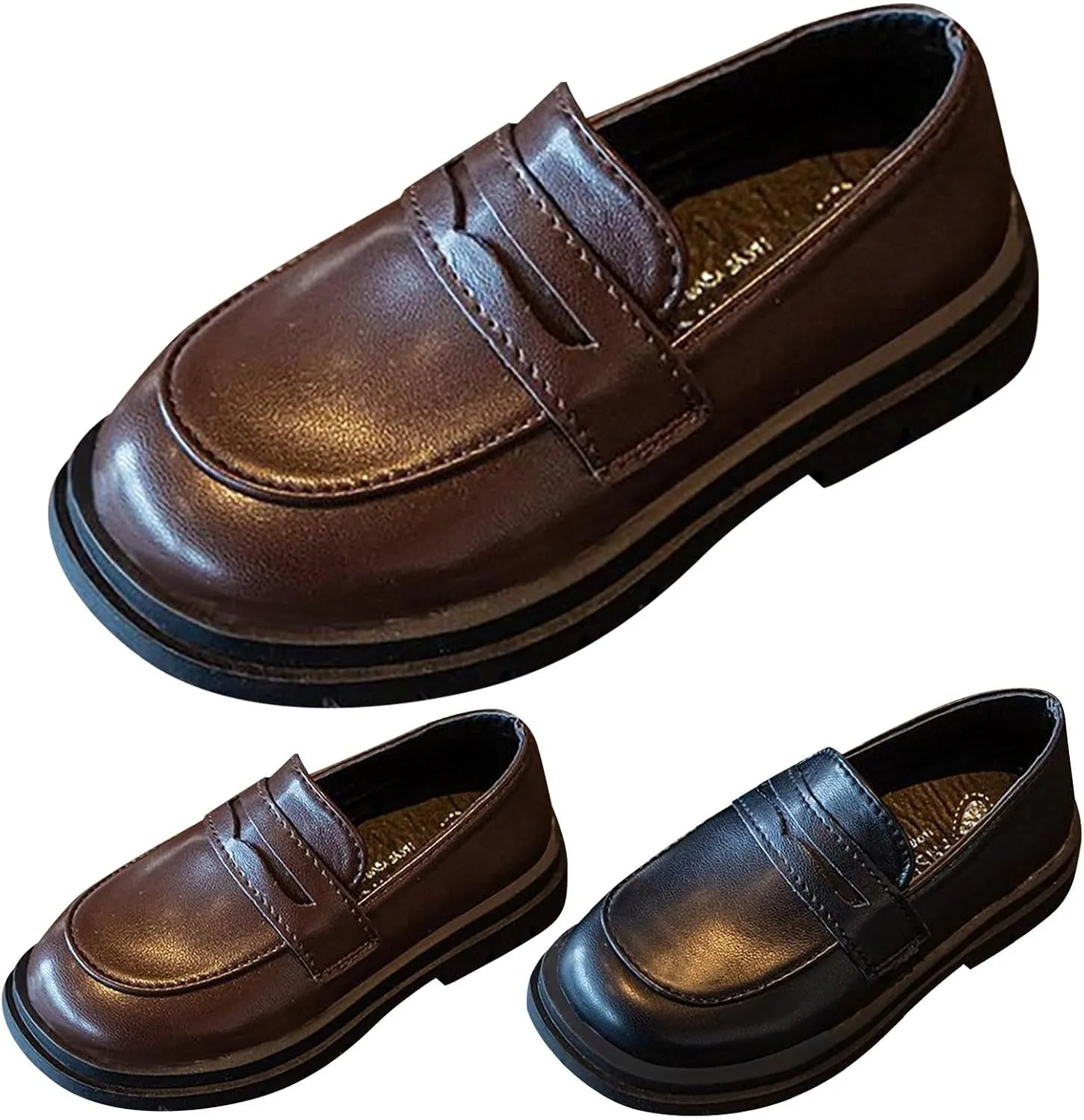 Toddler Girls Dress Shoes Little Girls Loafers School Uniform Mary Jane Flats for Girls Thick Sole Girls Slip on Shoes