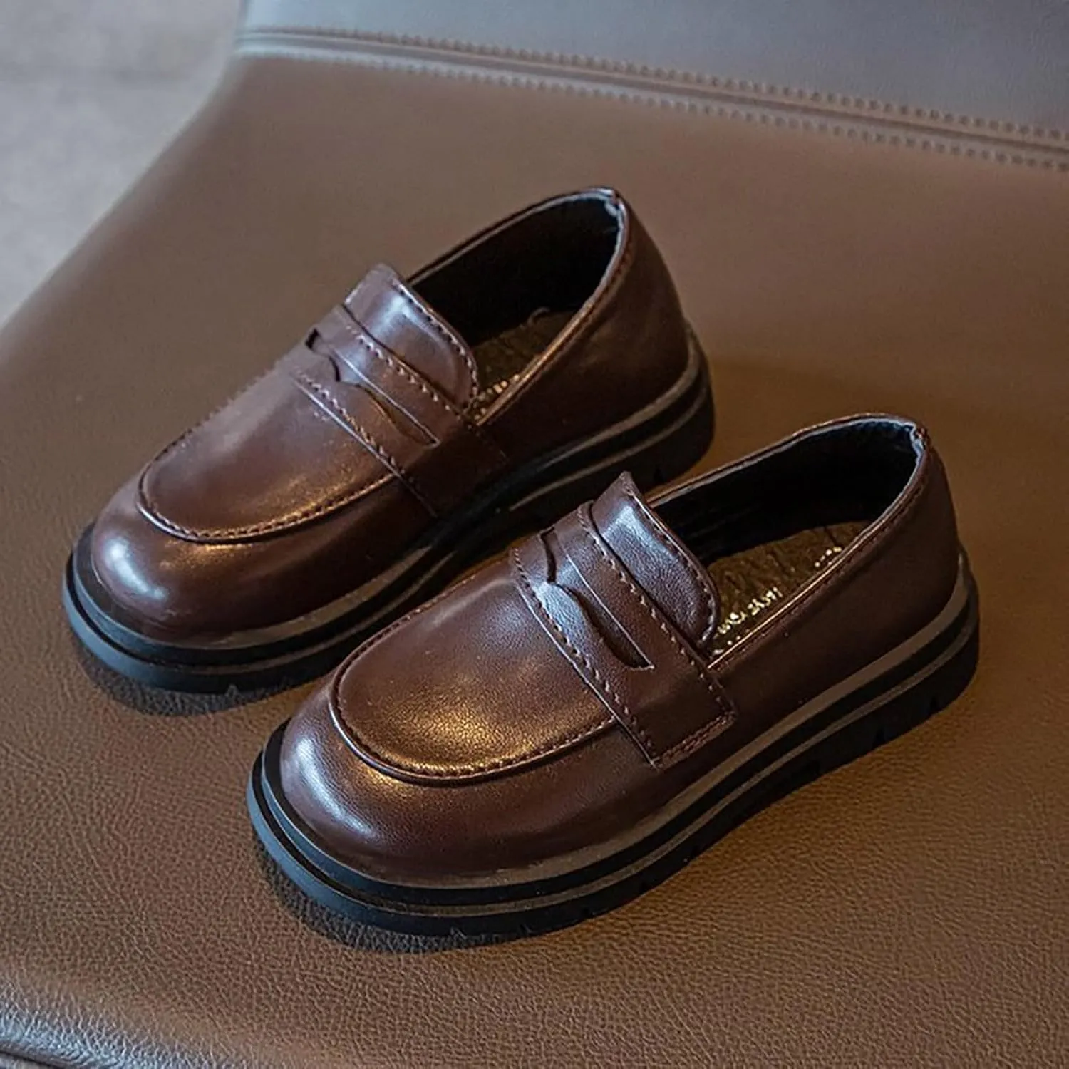 Toddler Girls Dress Shoes Little Girls Loafers School Uniform Mary Jane Flats for Girls Thick Sole Girls Slip on Shoes