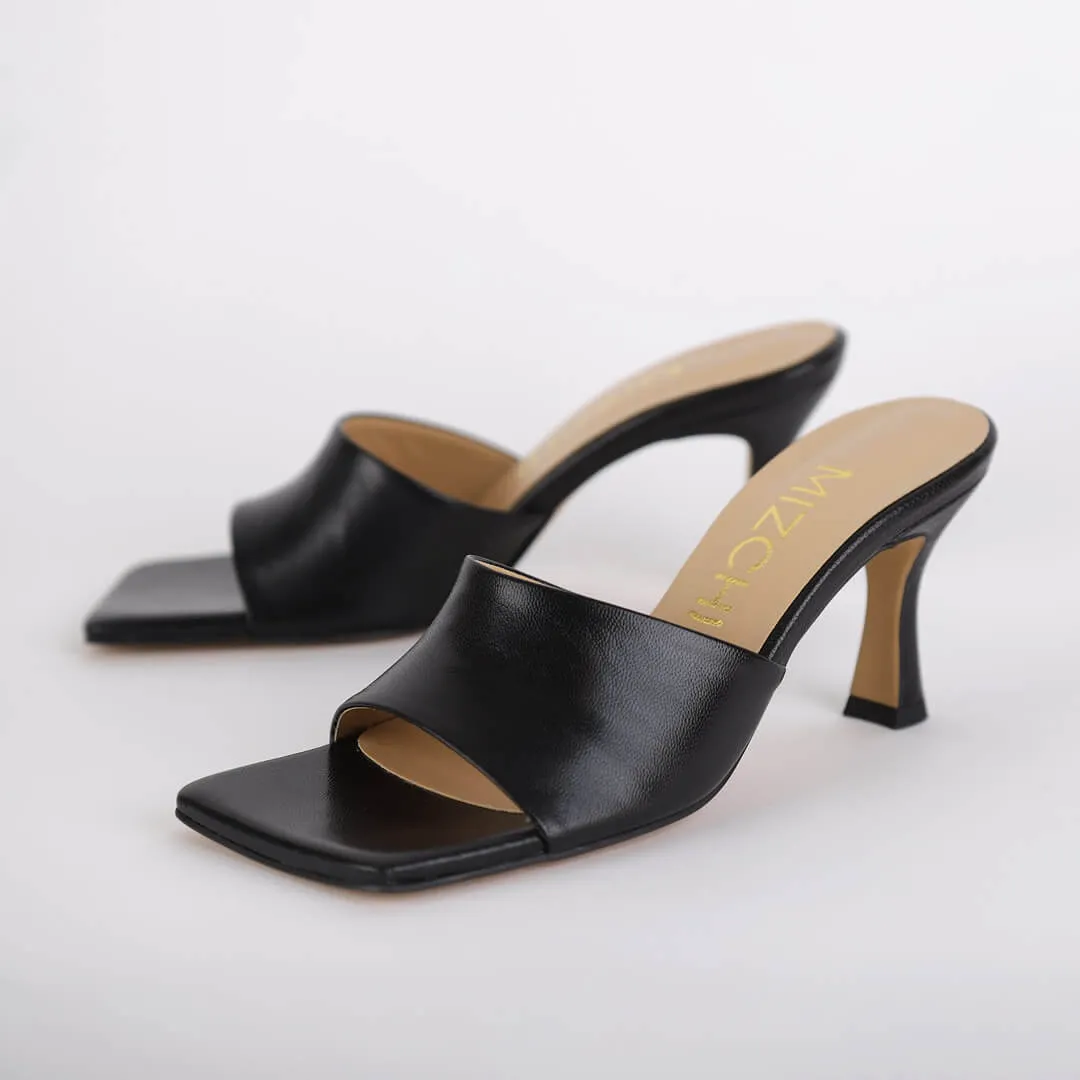 *UK size 13 - ESTOI - black, 8cm heels