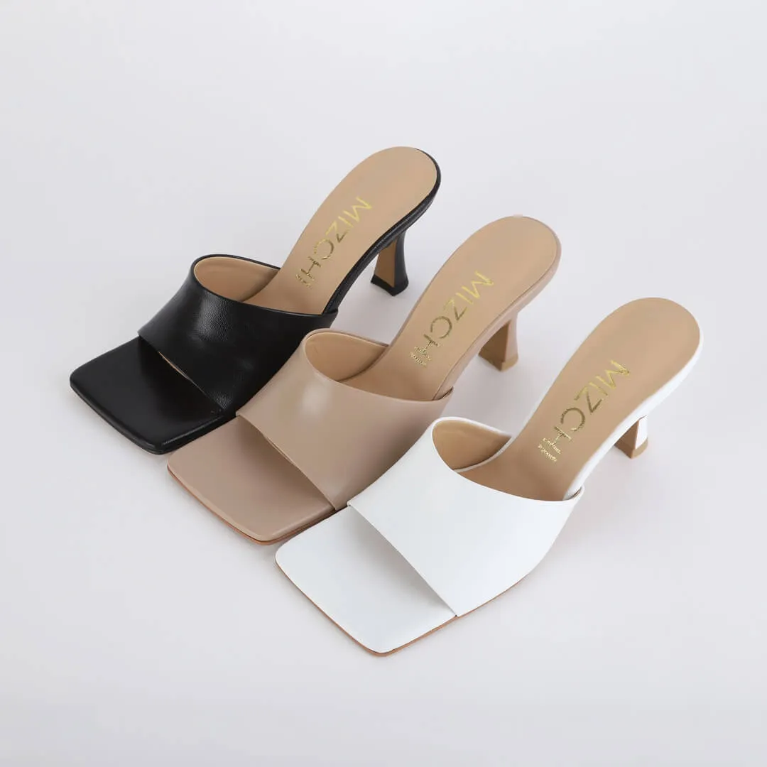 *UK size 13 - ESTOI - black, 8cm heels