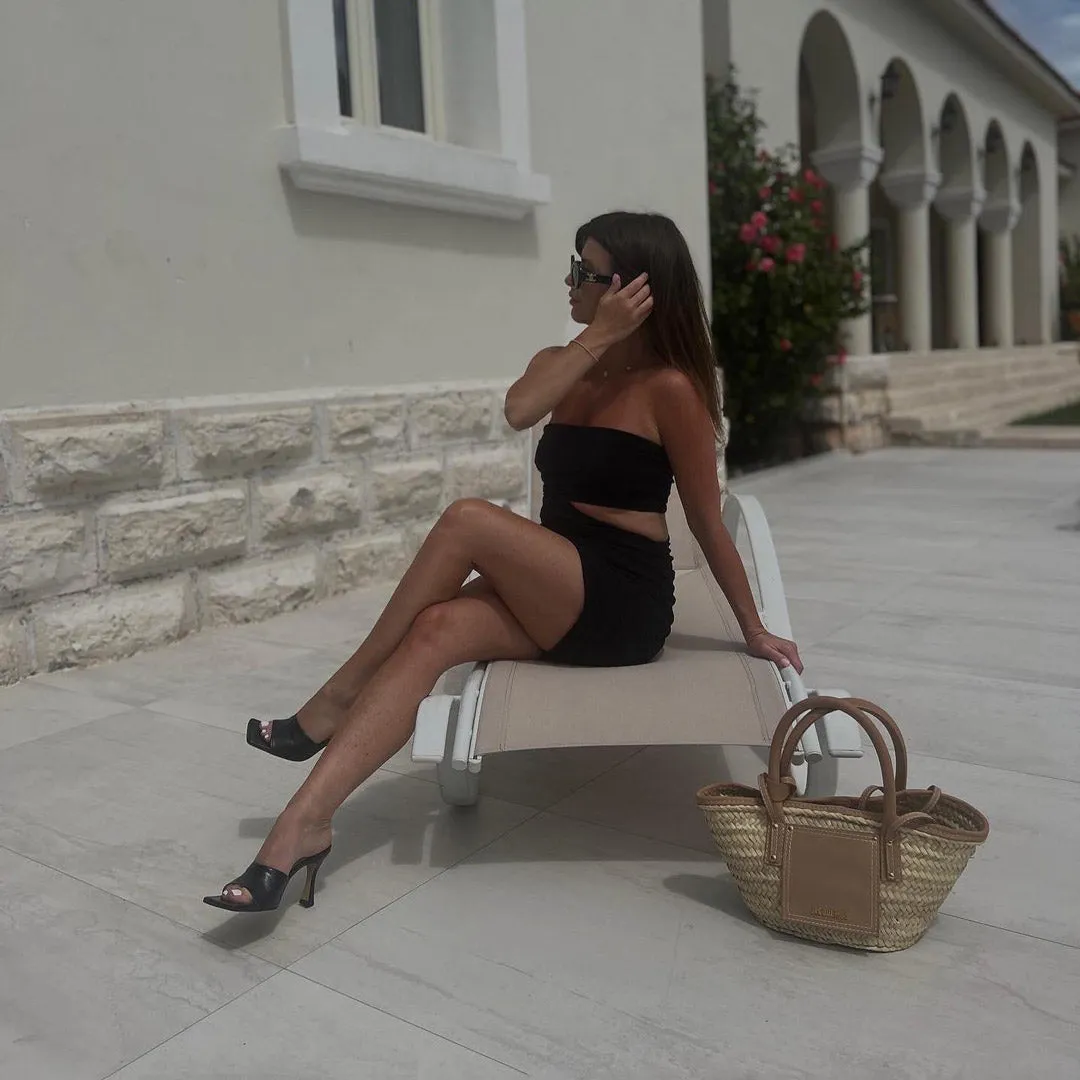 *UK size 13 - ESTOI - black, 8cm heels