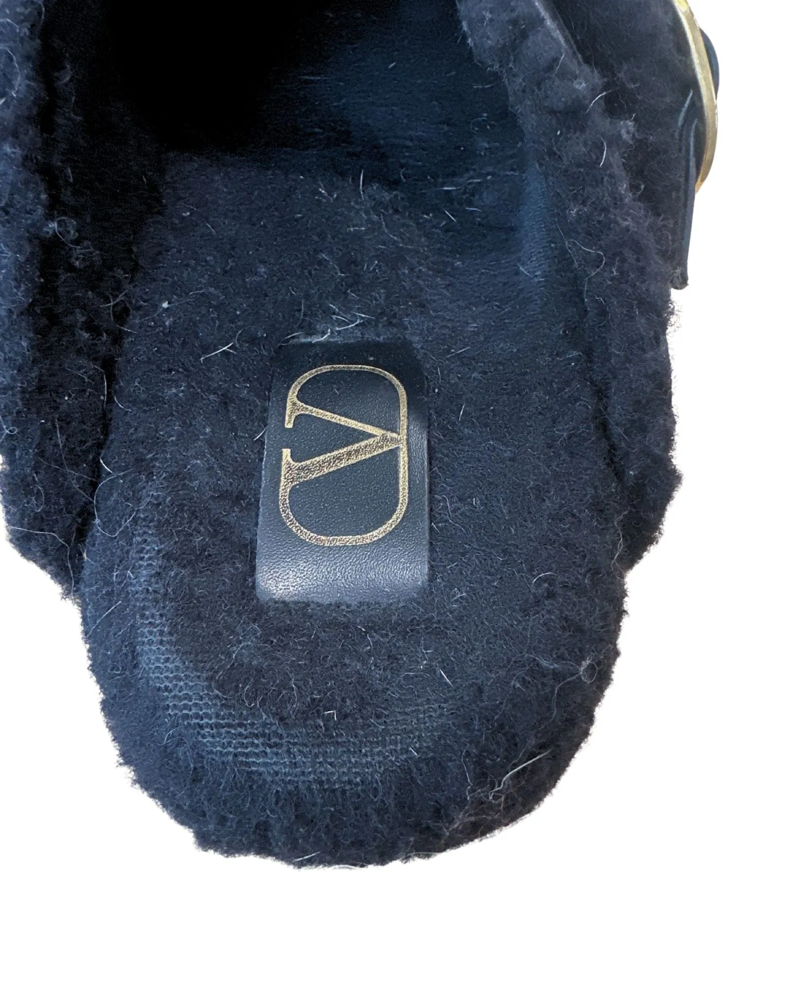 Valentino Roman Stud Shearling Mules