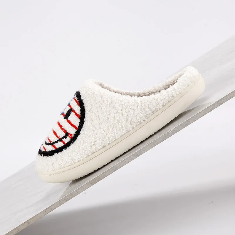 Wholesale New National Flag Smiley Home Warm Winter Cotton Slippers
