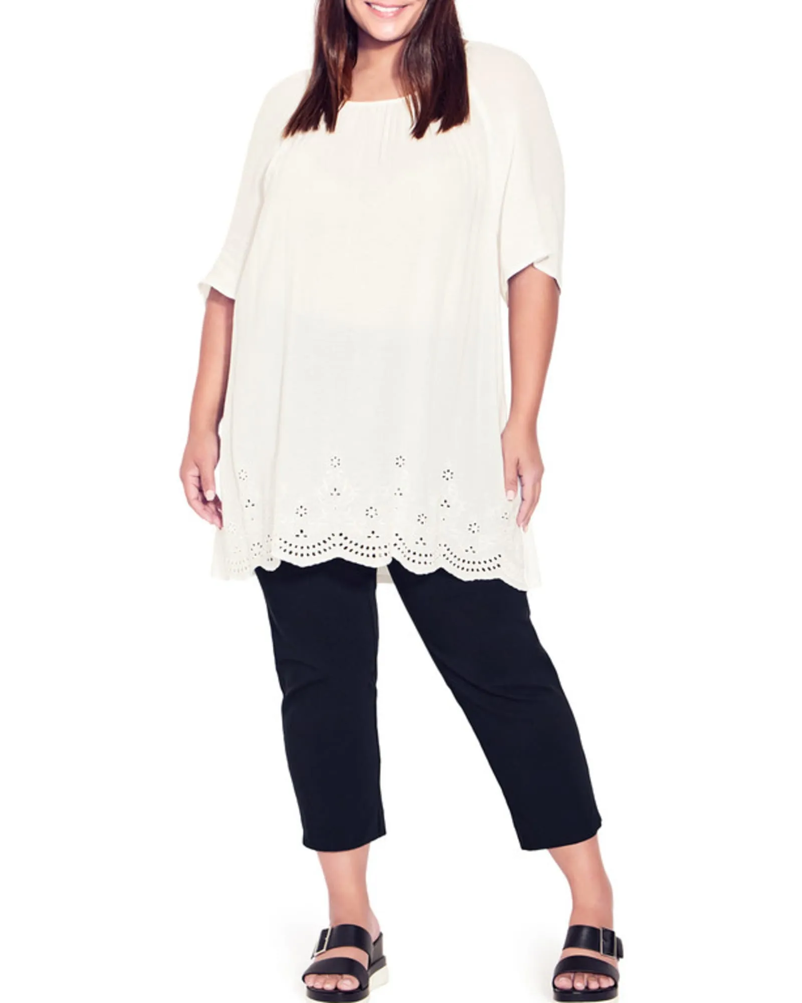 Zuri Cropped Pull On Pant | Black